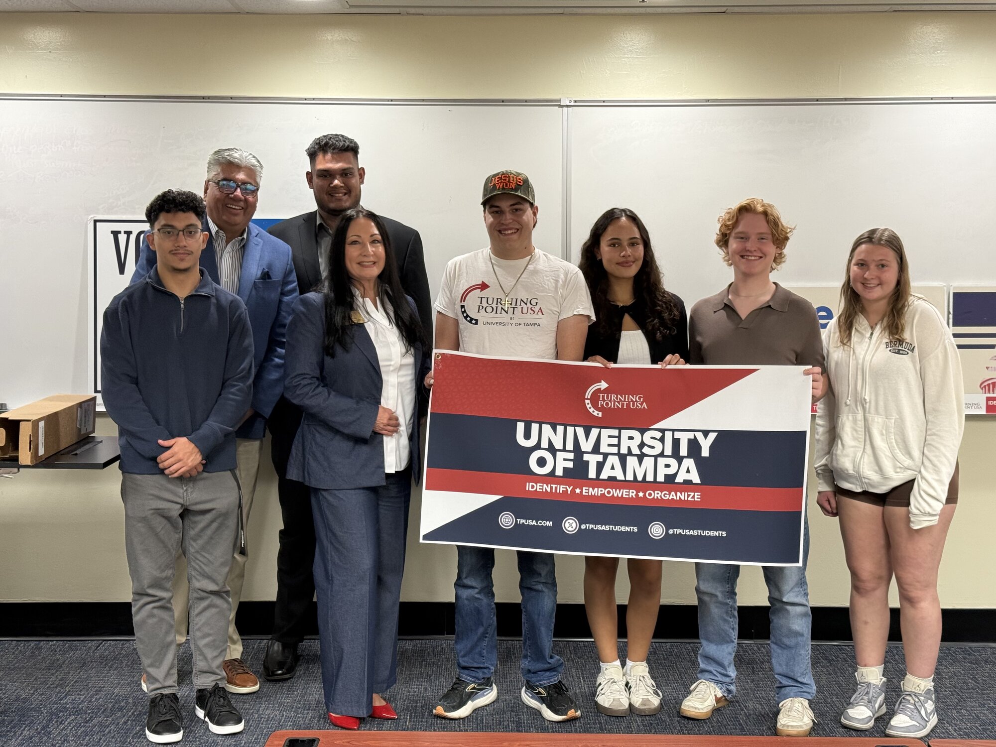 Donna with Turning Point USA students at the University of Tampa